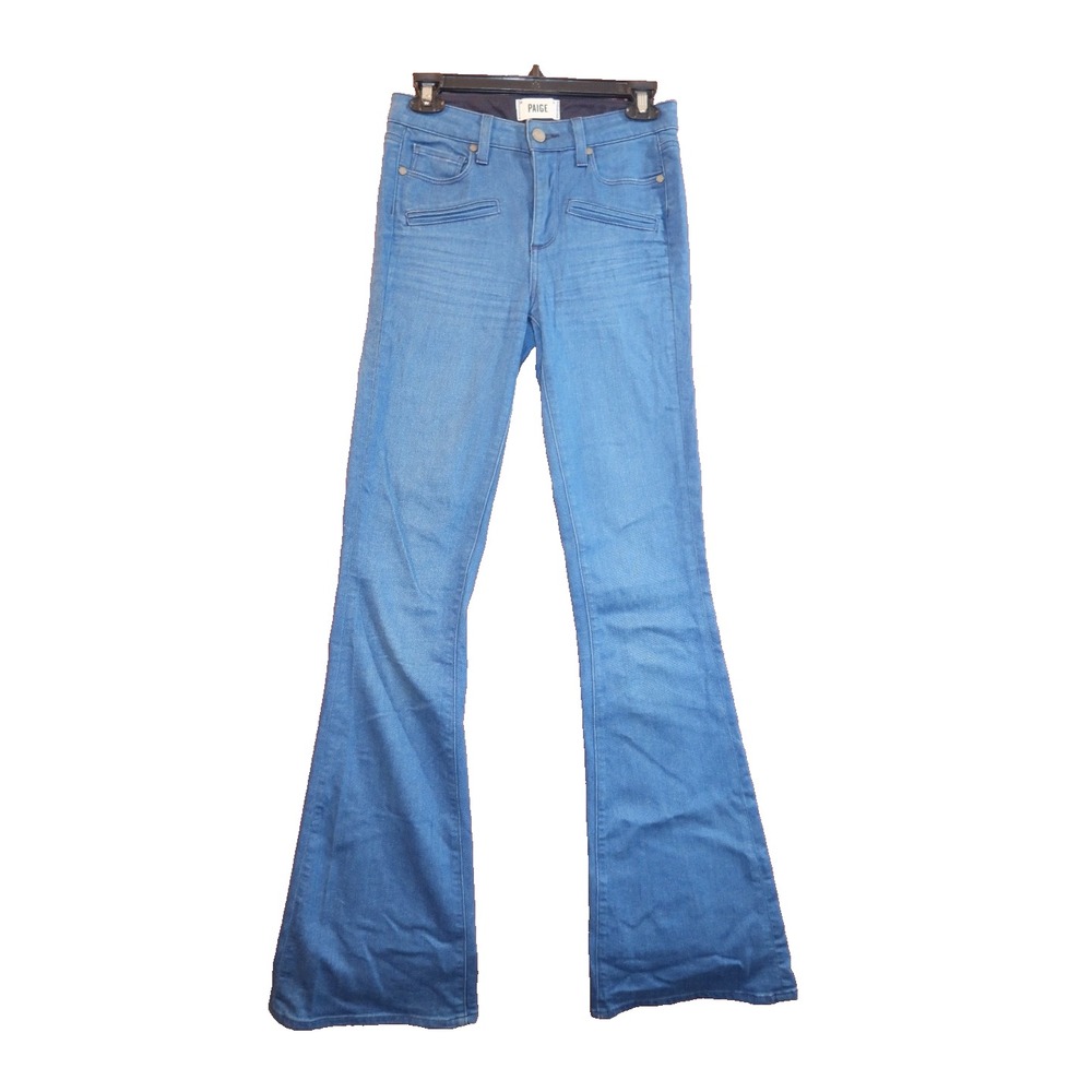 PAIGE Bell Canyon Jeans Women 26 High Rise Flare Bell Bottom Blue Denim